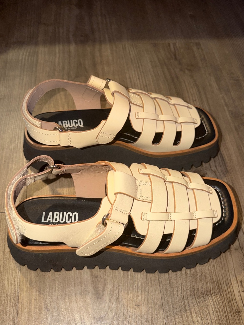 Labucq Cream Woven Fisherman Platform Sandals